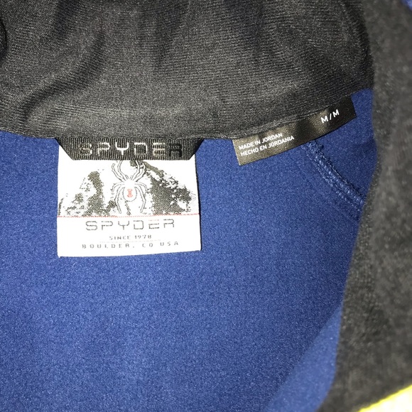 🆕 Spyder Men’s Half Zip Outbound Stryke Sweater Jacket, Blue - Picture 9 of 10